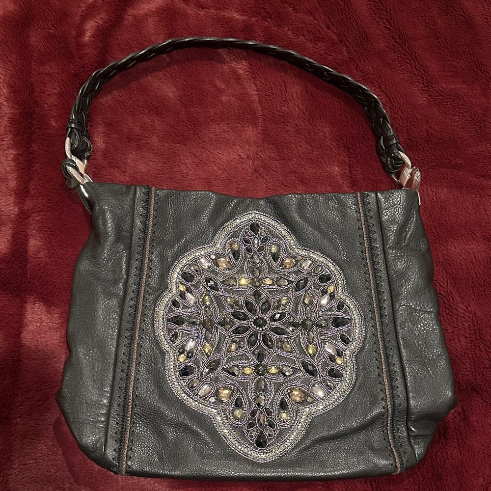 Women’s Black Embellished Shoulder Bag
